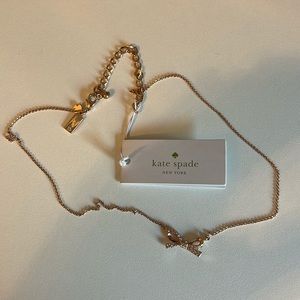 Rose gold Kate spade bow necklace, never worn